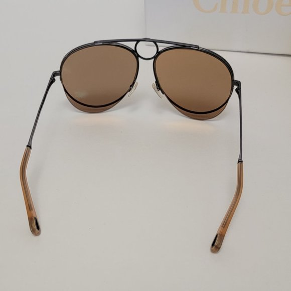 CHLOE CE144S Metal Mirrored Romie Aviator Sunglasses - Picture 8 of 15